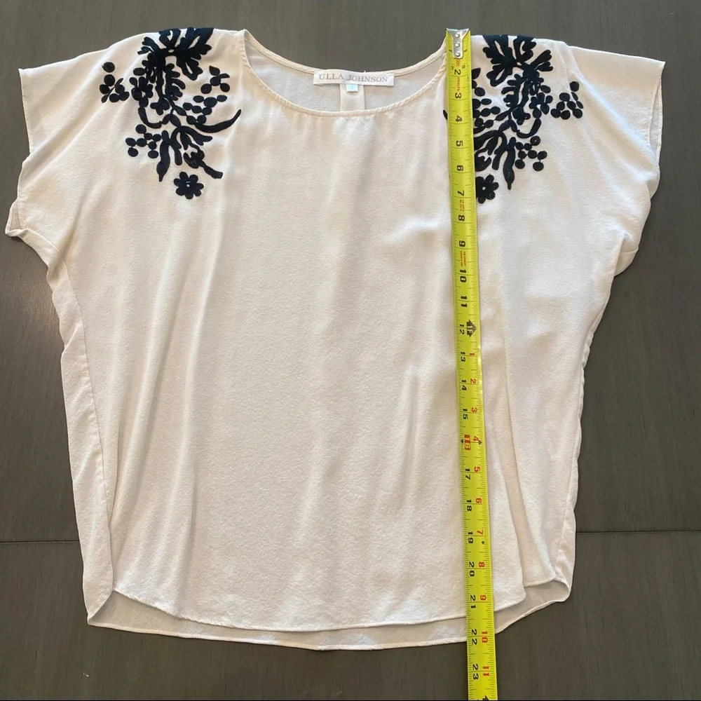 ULLA JOHNSON Silk Floral Embroidered Blouse - Picture 3 of 6